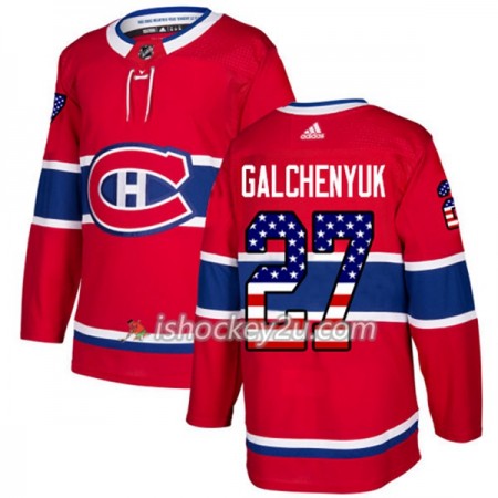 Mænd NHL Montreal Canadiens Trøje Alex Galchenyuk 27 Adidas 2017-2018 Rød USA Flag Fashion Authentic